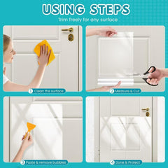 JKLMN easy-install guide shows cut-to-fit option for multiple spaces.