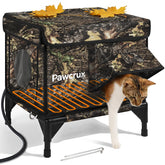 JLSAME weatherproof cat house leaf-color front view for all-weather shelter and warmth.