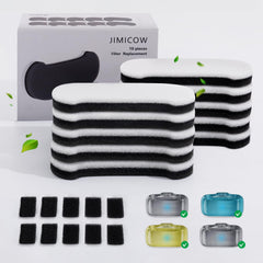 JMICOW 10-pack filters for dog fountain ready for replacement and cleaner water.