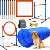 JMMPOO dog agility tunnel in action enhancing stamina during outdoor training