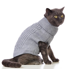 Jnancun Stretchy Cat Sweater lightweight knit keeps cats cozy during winter.