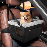 JoeJoy Deluxe Dog Booster Seat front view showing elevated window view for comfort