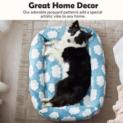 JOEJOY dog bed anti-slip bottom keeps bed in place for calm naps.