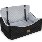 JOEJOY dog car seat shows elevated memory-foam comfort for joints on rides.