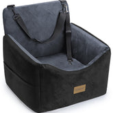 Joejoy dog car seat elevated view helps your pup enjoy scenery with calmer rides.