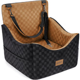JOEJOY elevated dog car seat front view boosts visibility and comfort on rides.
