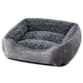 JOEJOY rectangle dog bed top view shows raised walls for head support