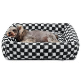 joejoy small-dog-bed plush-fabric closeup, showcasing ultra-cozy faux fur for warm naps.