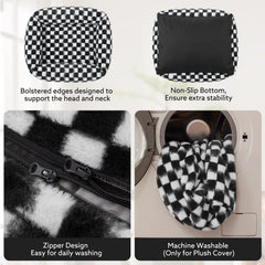 JOEJOY soft faux-fur fabric adds warmth and plush snuggling surface.