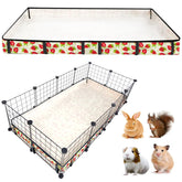 JOGEPEYO Guinea Pig Cage Liner Strawberries design keeps habitat tidy and stylish.
