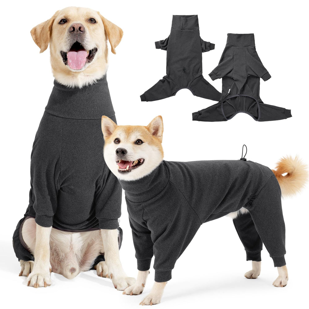 Johnbolin warm fleece dog sweater dark gray small front view for cozy outdoor wear