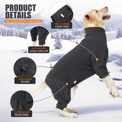 Johnbolin warm fleece dog sweater dark gray small side view showing snug fit