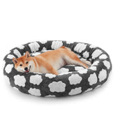 JOEJOY donut dog bed cover closeup highlighting plush texture for cozy naps