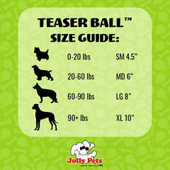 Jolly Pets Teaser Ball dog toy in play, floating for water retrieves and backyard fun.