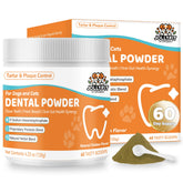 Jollyfit Dog Teeth Cleaning Powder packaging shows 60-scoop jar for daily dental care