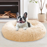 JOLLYVOGUE calming dog bed round 36in offers secure cocoon for restful naps.