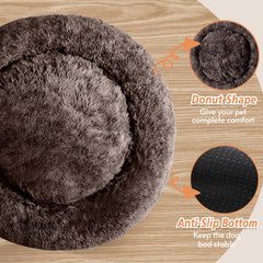 JOLLYVOGUE calming donut bed raised rim supports head and neck comfort during naps
