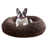 JOLLYVOGUE calming donut bed side view highlights cozy round design for kittens and puppies