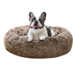 JOLLYVOGUE calming dog bed closeup of ultra soft faux fur for cozy naps