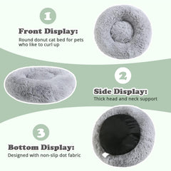 JOLLYVOGUE dog bed non-slip bottom closeup highlights stable placement.