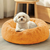 JOLLYVOGUE donut bed front view shows cozy security for small pets.