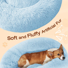 JOLLYVOGUE Donut Bed shows built-in headrest for neck comfort.