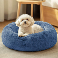 JOLLYVOGUE donut bed outer view offers cozy nesting for small dogs and cats.