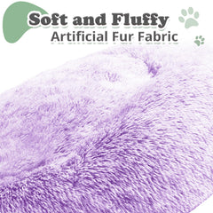 JOLLYVOGUE donut bed plush fabric close-up emphasizes soft texture for sensitive pets.