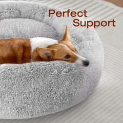 JOLLYVOGUE donut bed side profile highlights raised border for head and neck support.