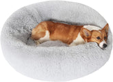 JOLLYVOGUE donut dog bed front view showing inviting enclosure for pets