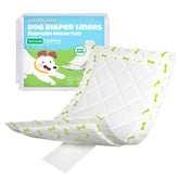 Jollywoods dog diaper liners pack-150pcs showcasing high-capacity absorbency for extended use.