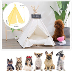 Jomifin Pet Teepee cotton canvas detail highlights durable fabric.