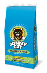 Jonny Cat fragrance-free litter bag packaging highlights natural odor elimination for sensitive cats.