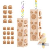 JONS NTY wooden bird chew toy assembly promotes safe chewing and interactive cage play.