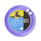 JOPOY interactive cat scratcher with two rotating balls for engaging play.