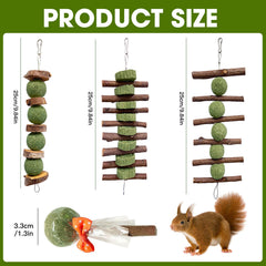 Jorewood peach-sticks-grass-ball-lollipops promote natural chewing and appetite support for small pets.