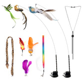 Jority suction cat toy bird attachment for engaging indoor play and hunting-like movement