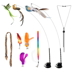 Jority suction cat toy bird attachment for engaging indoor play and hunting-like movement