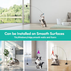 Jority suction cat toy feathers encourages fluttering chases and batting practice