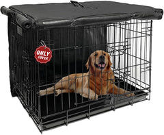 Joroamp 42-inch dog kennel cover front view shows privacy and shade for your crate