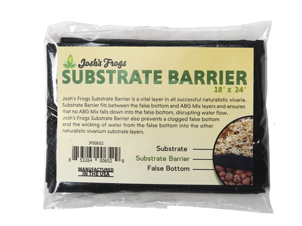 Josh's Frogs Substrate Barrier 24x18 front view showing clog-prevention and fit