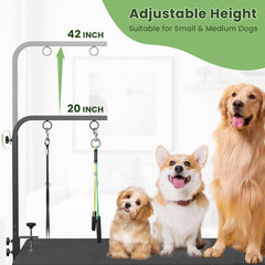 Josmimic hammock and no-sit haunch holders gently restrain pets during grooming.