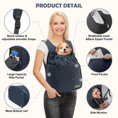 JourCraf Dog Front Carrier Adjustable Straps demonstrate comfortable fit on hikes