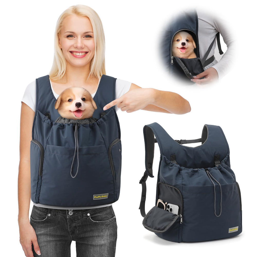 JourCraf Dog Front Carrier Front View showing roomy space for small pets up to 13 lbs