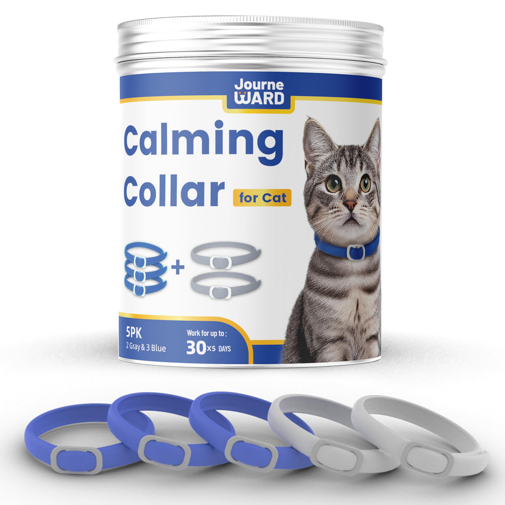 Journeward calming collar cat pack front shows multi-pack stress relief option for anxious cats.