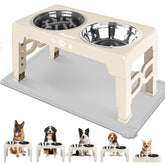 Jovrun elevated dog bowls height settings show five adjustable levels for comfortable meals