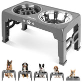 Jovrun elevated dog bowls stand assembled for easy pet dining
