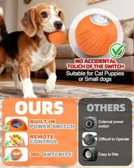 Jovrun Interactive Dog Toys Ball side shot with remote for easy control during play