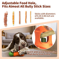 JoyBruko bully-stick-holder in use during dog chew session