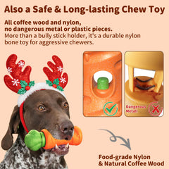 JoyBruko bully-stick-holder durable nylon for aggressive chewers